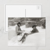 雪の中の少女たち、1922年 ポストカード (正面/裏面)