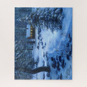 "雪の中の居心地の良いキャビン"ジグソーパズル ジグソーパズル (縦)