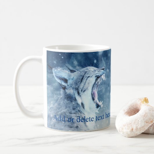 雪の中の山猫 コーヒーマグカップ (ドーナツ)