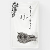 雪の中の怒れる黒い狼、荒々しい冬 横断幕 (縦)