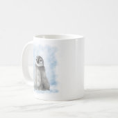 雪の中の愛らしいペンギンの雛のキャラクター コーヒーマグカップ (正面左)