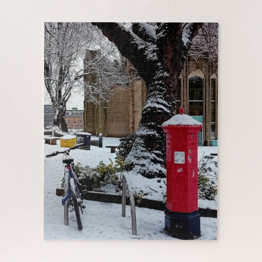雪の中の手紙ボックス ジグソーパズル (縦)