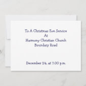 雪の中の教会：'絵画s:クリスマス招待状 招待状 (裏面)