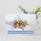 雪の中の木のある犬 招待状 (スタンド正面)