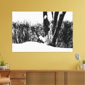 雪の中の木や低木 キャンバスプリント (インサイチュ (リビング))