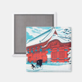 雪の中の本郷の赤門高橋弘明 マグネット (正面/裏面)