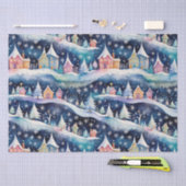 雪の中の村の休日 薄葉紙 (クラフト)