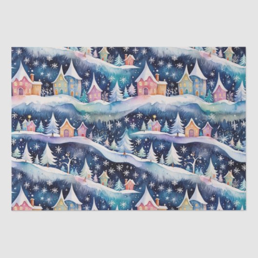 雪の中の村の休日 薄葉紙 (正面)