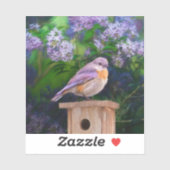 雪の中の東部ブルーバード – オリジナル写真 シール (シート)