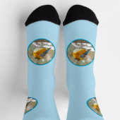 雪の中の東部ブルーバード – オリジナル写真 ソックス (上部)