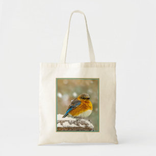 雪の中の東部ブルーバード – オリジナル写真 トートバッグ
