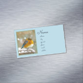 雪の中の東部ブルーバード – オリジナル写真 マグネット名刺 (インサイチュ)