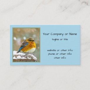 雪の中の東部ブルーバード – オリジナル写真 名刺
