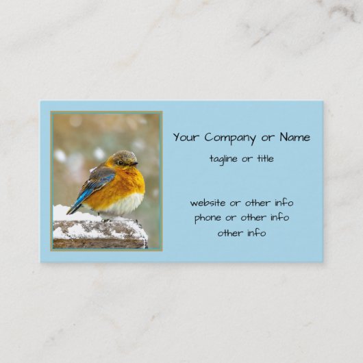 雪の中の東部ブルーバード – オリジナル写真 名刺 (正面)