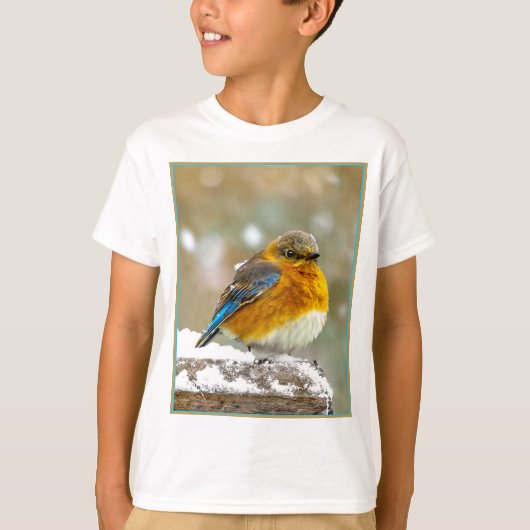 雪の中の東部ブルーバード – オリジナル写真 Tシャツ (正面)