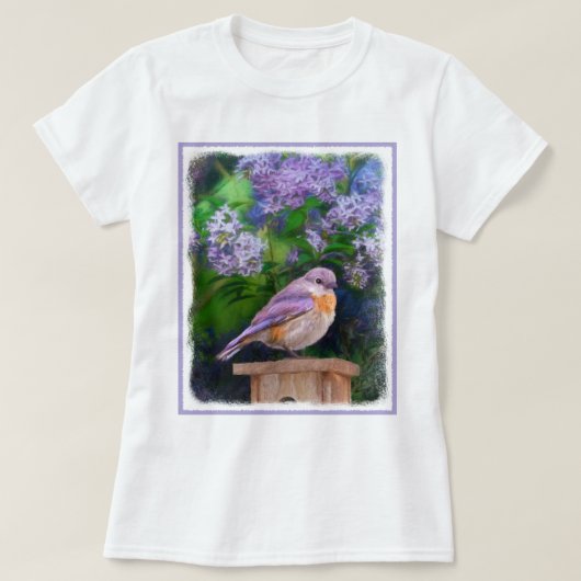 雪の中の東部ブルーバード – オリジナル写真 Tシャツ (デザイン正面)