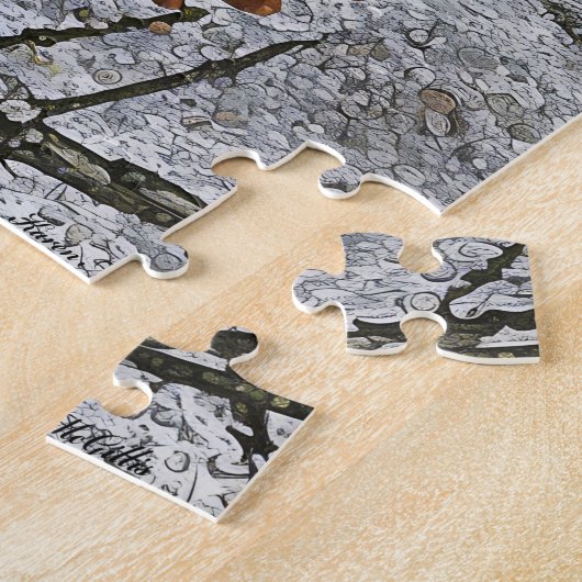 雪の中の松 ジグソーパズル (側面)