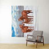 雪の中の栗のソレル四分の馬 タペストリー (インサイチュ)