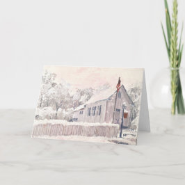 雪の中の歴史的なベタバラ教会クリスマスカード カード