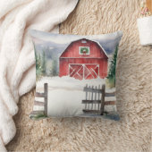 雪の中の水の色のクリスマスバーン クッション (ブランケット)