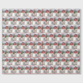 雪の中の水の色のクリスマスバーン ラッピングペーパー (フラット)