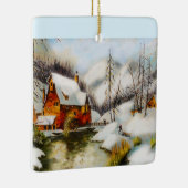 雪の中の水車 セラミックオーナメント (右)