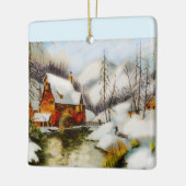 雪の中の水車 セラミックオーナメント (左)