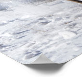 雪の中の混成馬ランニングの群れ ポスター (角)