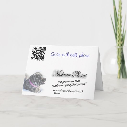 雪の中の犬の犬 – カスタマイズ任意の大事な行事 カード (裏面)