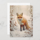 雪の中の狐のカード シーズンカード (正面/裏面)
