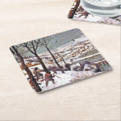 『雪の中の狩人ピーター·ブルーゲル·ザ·エルダー』 スクエアペーパーコースター (アングル)