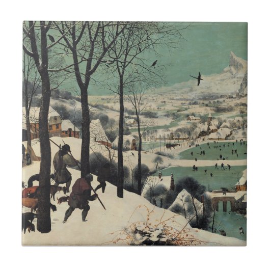 雪の中の狩人、有名なアート作品、 タイル (正面)
