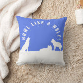 雪の中の狼オオカミみたいに吠えろ!クッション クッション (ブランケット)