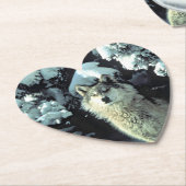 雪の中の狼 ペーパーコースター (アングル)