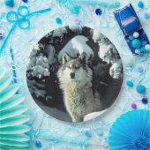 雪の中の狼 ペーパープレート (パーティー)