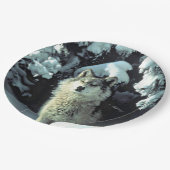 雪の中の狼 ペーパープレート (アングル)