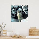 雪の中の狼 ポスター (キッチン)