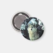 雪の中の狼 マグネット (正面/裏面)