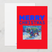 雪の中の猫が耳当てをしている シーズンカード (正面/裏面)