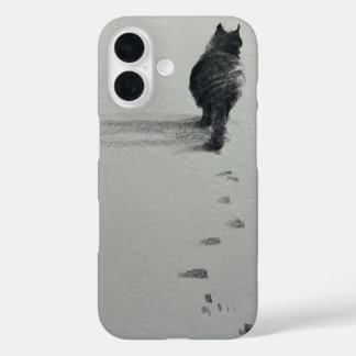 雪の中の猫3 iPhone 16ケース