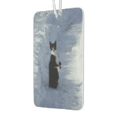 雪の中の猫 カーエアーフレッシュナー (左)