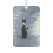 雪の中の猫 カーエアーフレッシュナー (裏面)
