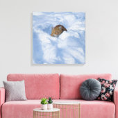 雪の中の猫 キャンバスプリント (インサイチュ (リビング))