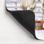 雪の中の白いクレメロ四分の馬 マウスパッド (コーナー)