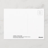 雪の中の白いサギ、大原小村、ウッドカット ポストカード (裏面)