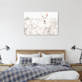 雪の中の白いドイツの羊飼い キャンバスプリント (インサイチュ (寝室))