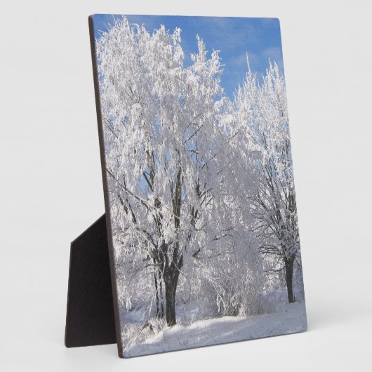 雪の中の白い木 フォトプラーク (側面)