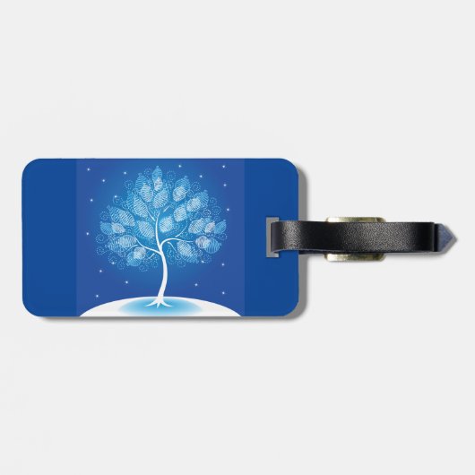 雪の中の白い木 ラゲッジタグ (裏面横)