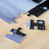 雪の中の白い狼 ジグソーパズル (側面)