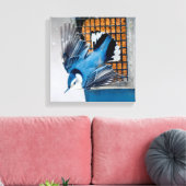 雪の中の白い胸のヌサッチ – オリジナル写真 キャンバスプリント (インサイチュ (リビング))